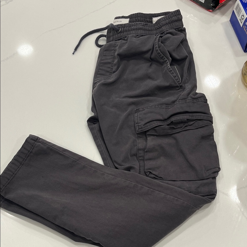PacSun Men's Charcoal Cargo Pants  Slim Small